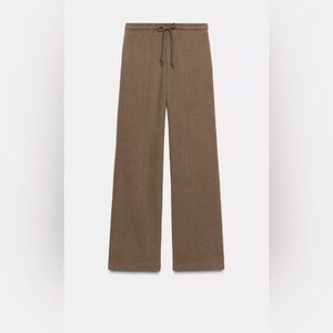 Zara Soft Brown Wide-Leg Pants